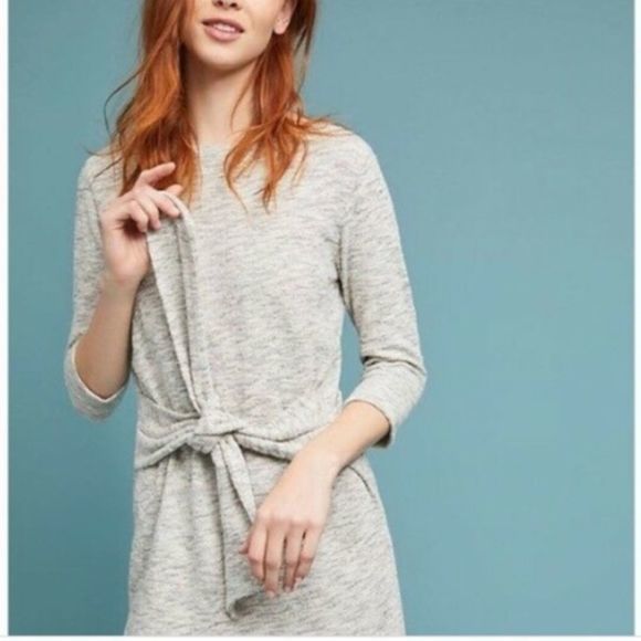 T.La Anthropologie Becky Sweater Dress Size XS Cotton, Knit, Gray - Picture 3 of 12